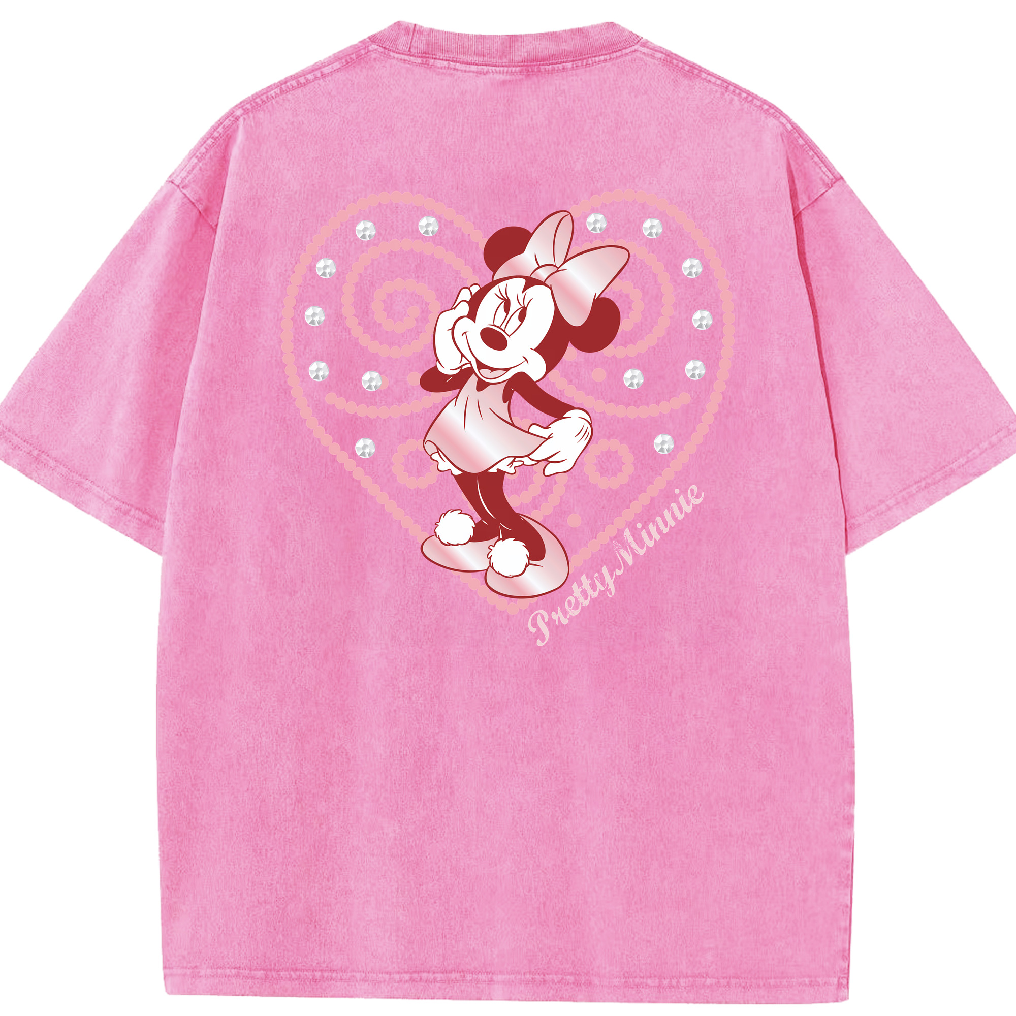（画像用） ミッキーマウス Mickey Mouse 綿100% ヴィンテージ風 半袖Tシャツ（背面プリント）